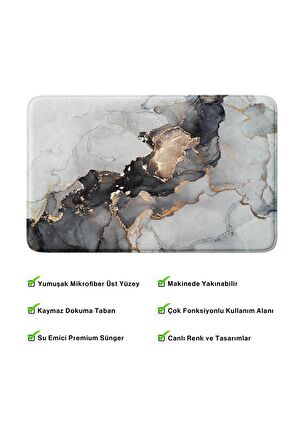 Monnhein 2'li Takım Banyo Paspası, Kaymaz Taban, Makinede Yıkanabilir, Banyo Halısı