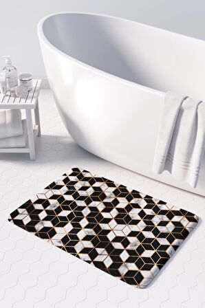 Monnhein 2'li Takım Banyo Paspası, Kaymaz Taban, Makinede Yıkanabilir, Banyo Halısı