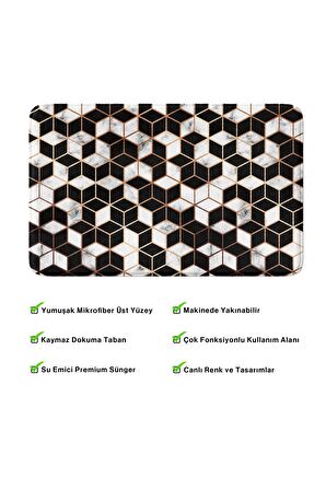 Monnhein 2'li Takım Banyo Paspası, Kaymaz Taban, Makinede Yıkanabilir, Banyo Halısı