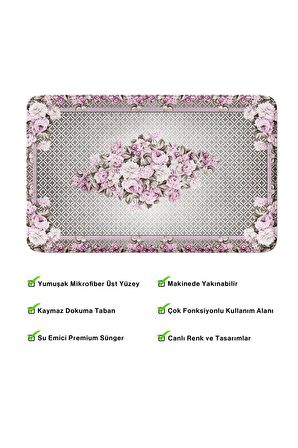 Monnhein 2'li Takım Banyo Paspası, Kaymaz Taban, Makinede Yıkanabilir, Banyo Halısı