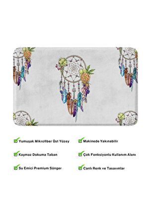 Monnhein 2'li Takım Banyo Paspası, Kaymaz Taban, Makinede Yıkanabilir, Banyo Halısı