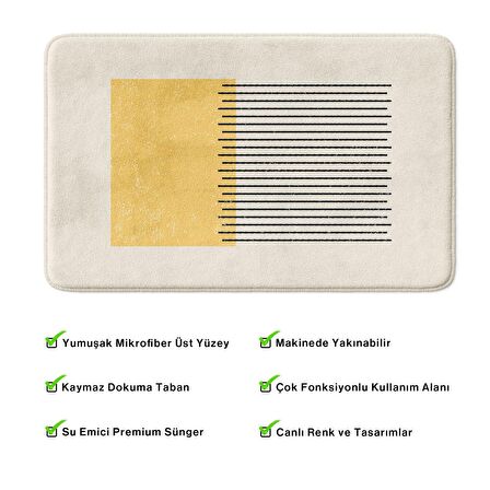 Monnhein  Mikrofiber Banyo Paspası, Kaymaz Taban, Makinede Yıkanabilir, Banyo Halısı (50x80)