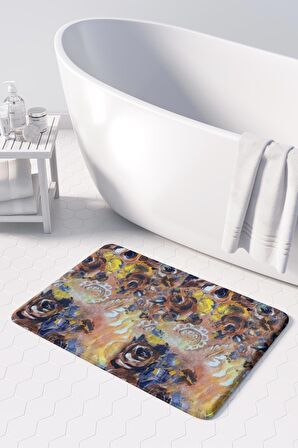 Monnhein 2'li Takım Banyo Paspası, Kaymaz Taban, Makinede Yıkanabilir, Banyo Halısı