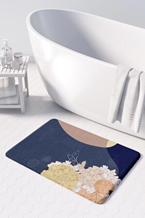 Monnhein 2'li Takım Banyo Paspası, Kaymaz Taban, Makinede Yıkanabilir, Banyo Halısı