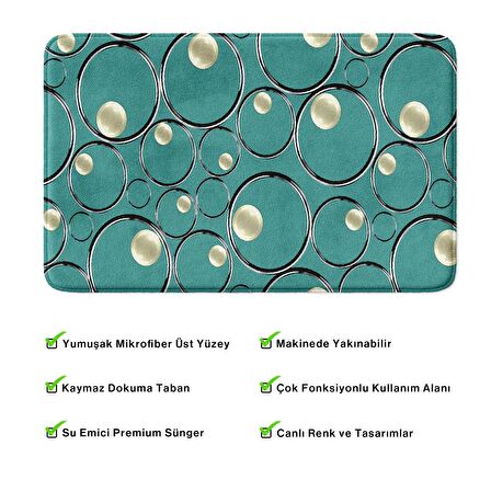 Monnhein  Mikrofiber Banyo Paspası, Kaymaz Taban, Makinede Yıkanabilir, Banyo Halısı (50x80)