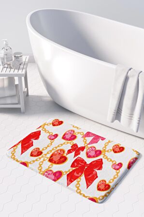 Monnhein 2'li Takım Banyo Paspası, Kaymaz Taban, Makinede Yıkanabilir, Banyo Halısı