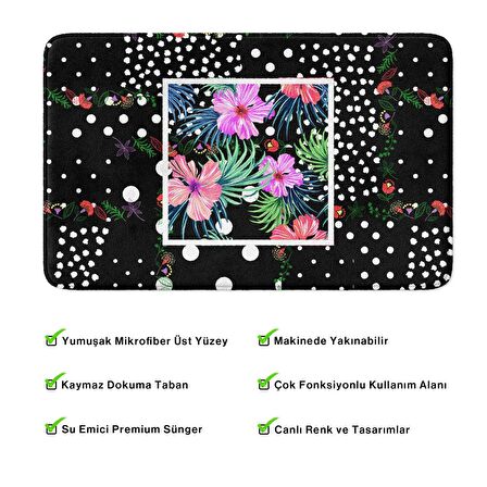 Monnhein  Mikrofiber Banyo Paspası, Kaymaz Taban, Makinede Yıkanabilir, Banyo Halısı