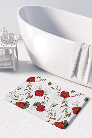 Monnhein  Mikrofiber Banyo Paspası, Kaymaz Taban, Makinede Yıkanabilir, Banyo Halısı (50x80)