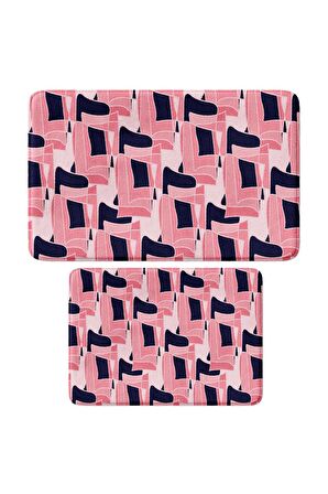 Monnhein 2'li Takım Banyo Paspası, Kaymaz Taban, Makinede Yıkanabilir, Banyo Halısı