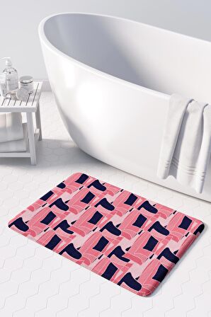 Monnhein 2'li Takım Banyo Paspası, Kaymaz Taban, Makinede Yıkanabilir, Banyo Halısı
