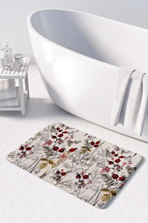 Monnhein 2'li Takım Banyo Paspası, Kaymaz Taban, Makinede Yıkanabilir, Banyo Halısı