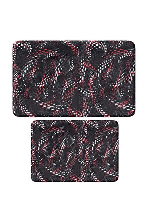 Monnhein 2'li Takım Banyo Paspası, Kaymaz Taban, Makinede Yıkanabilir, Banyo Halısı