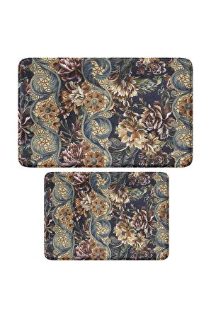 Monnhein 2'li Takım Banyo Paspası, Kaymaz Taban, Makinede Yıkanabilir, Banyo Halısı