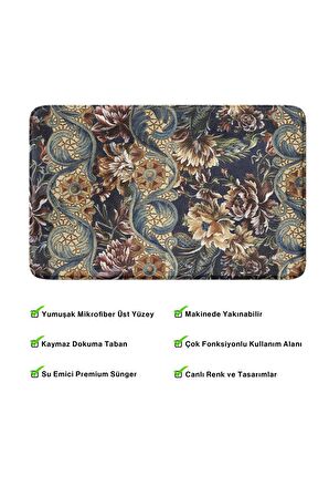 Monnhein 2'li Takım Banyo Paspası, Kaymaz Taban, Makinede Yıkanabilir, Banyo Halısı