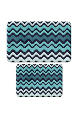 Monnhein 2'li Takım Banyo Paspası, Kaymaz Taban, Makinede Yıkanabilir, Banyo Halısı