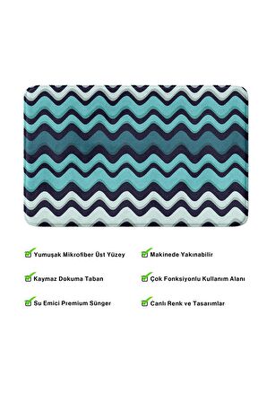 Monnhein 2'li Takım Banyo Paspası, Kaymaz Taban, Makinede Yıkanabilir, Banyo Halısı