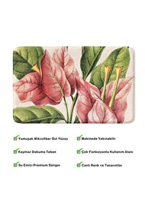 Monnhein 2'li Takım Banyo Paspası, Kaymaz Taban, Makinede Yıkanabilir, Banyo Halısı