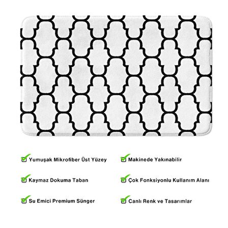 Monnhein  Mikrofiber Banyo Paspası, Kaymaz Taban, Makinede Yıkanabilir, Banyo Halısı