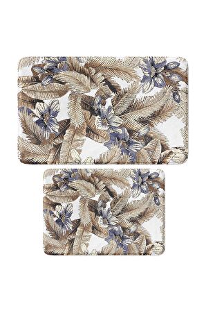 Monnhein 2'li Takım Banyo Paspası, Kaymaz Taban, Makinede Yıkanabilir, Banyo Halısı