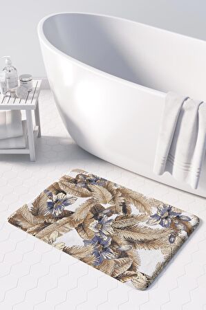 Monnhein 2'li Takım Banyo Paspası, Kaymaz Taban, Makinede Yıkanabilir, Banyo Halısı