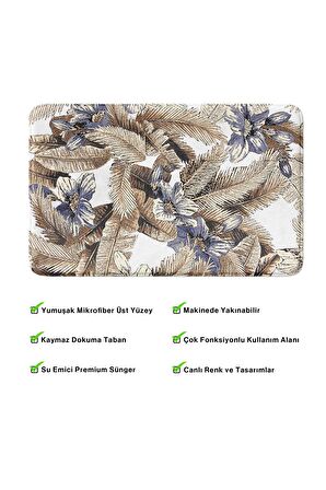 Monnhein 2'li Takım Banyo Paspası, Kaymaz Taban, Makinede Yıkanabilir, Banyo Halısı