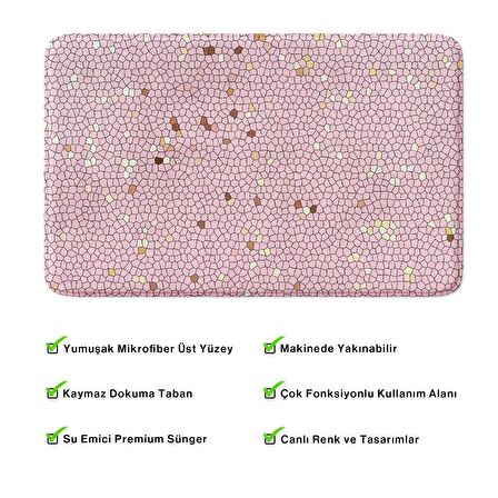 Monnhein  Mikrofiber Banyo Paspası, Kaymaz Taban, Makinede Yıkanabilir, Banyo Halısı (50x80)