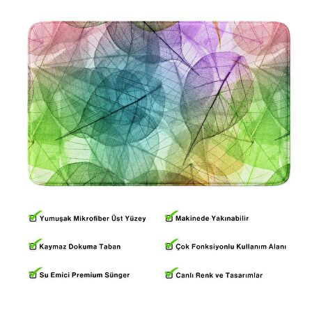 Monnhein  Mikrofiber Banyo Paspası, Kaymaz Taban, Makinede Yıkanabilir, Banyo Halısı (50x80)