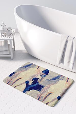 Monnhein 2'li Takım Banyo Paspası, Kaymaz Taban, Makinede Yıkanabilir, Banyo Halısı