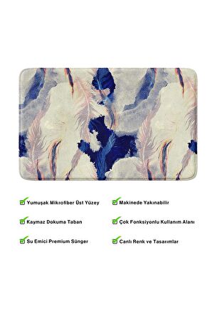 Monnhein 2'li Takım Banyo Paspası, Kaymaz Taban, Makinede Yıkanabilir, Banyo Halısı