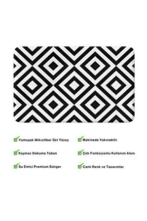 Monnhein 2'li Takım Banyo Paspası, Kaymaz Taban, Makinede Yıkanabilir, Banyo Halısı