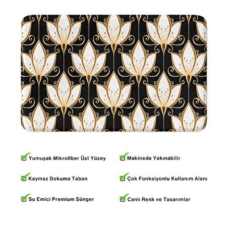 Monnhein  Mikrofiber Banyo Paspası, Kaymaz Taban, Makinede Yıkanabilir, Banyo Halısı (50x80)