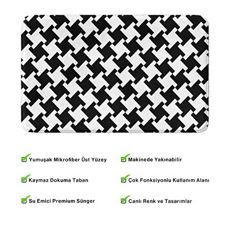 Monnhein  Mikrofiber Banyo Paspası, Kaymaz Taban, Makinede Yıkanabilir, Banyo Halısı (50x80)