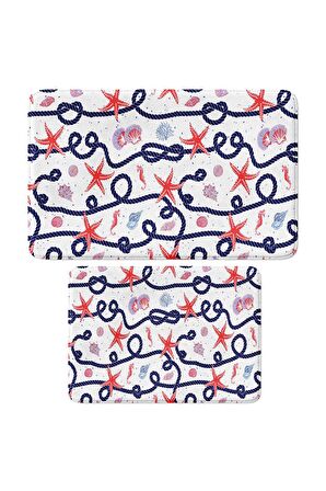 Monnhein 2'li Takım Banyo Paspası, Kaymaz Taban, Makinede Yıkanabilir, Banyo Halısı