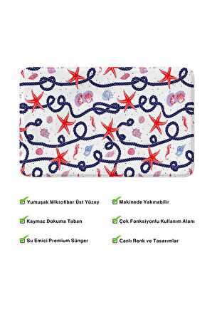 Monnhein 2'li Takım Banyo Paspası, Kaymaz Taban, Makinede Yıkanabilir, Banyo Halısı