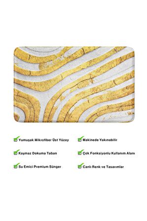 Monnhein 2'li Takım Banyo Paspası, Kaymaz Taban, Makinede Yıkanabilir, Banyo Halısı