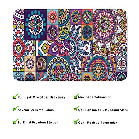 Monnhein  Mikrofiber Banyo Paspası, Kaymaz Taban, Makinede Yıkanabilir, Banyo Halısı