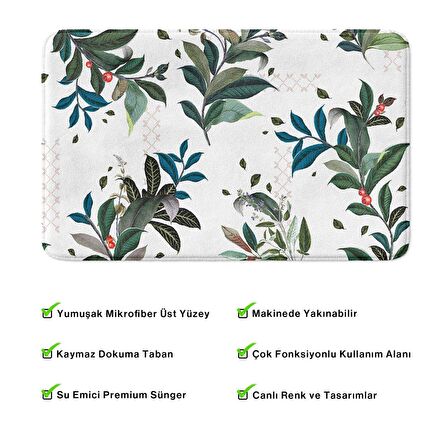 Monnhein  Mikrofiber Banyo Paspası, Kaymaz Taban, Makinede Yıkanabilir, Banyo Halısı