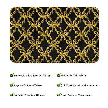 Monnhein  Mikrofiber Banyo Paspası, Kaymaz Taban, Makinede Yıkanabilir, Banyo Halısı