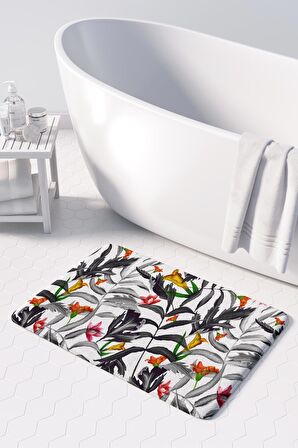 Monnhein  Mikrofiber Banyo Paspası, Kaymaz Taban, Makinede Yıkanabilir, Banyo Halısı (50x80)