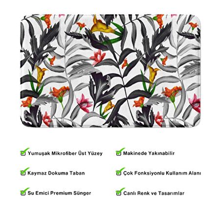 Monnhein  Mikrofiber Banyo Paspası, Kaymaz Taban, Makinede Yıkanabilir, Banyo Halısı (50x80)