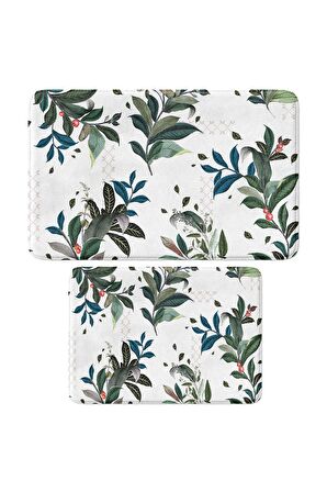 Monnhein 2'li Takım Banyo Paspası, Kaymaz Taban, Makinede Yıkanabilir, Banyo Halısı