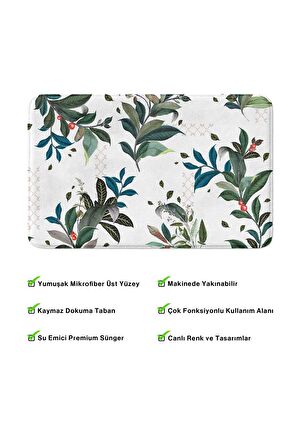 Monnhein 2'li Takım Banyo Paspası, Kaymaz Taban, Makinede Yıkanabilir, Banyo Halısı