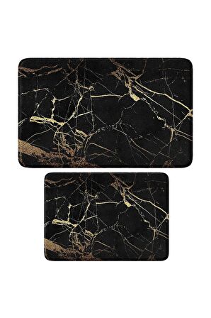 Monnhein 2'li Takım Banyo Paspası, Kaymaz Taban, Makinede Yıkanabilir, Banyo Halısı