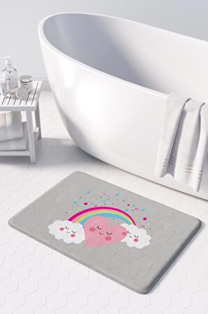 Monnhein  Mikrofiber Banyo Paspası, Kaymaz Taban, Makinede Yıkanabilir, Banyo Halısı (50x80)