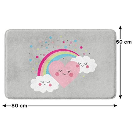 Monnhein  Mikrofiber Banyo Paspası, Kaymaz Taban, Makinede Yıkanabilir, Banyo Halısı (50x80)