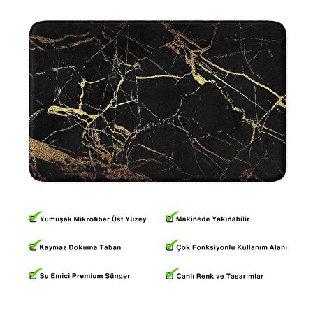 Monnhein  Mikrofiber Banyo Paspası, Kaymaz Taban, Makinede Yıkanabilir, Banyo Halısı