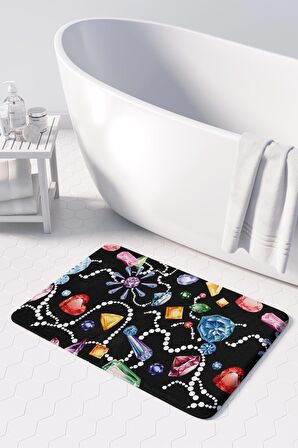 Monnhein 2'li Takım Banyo Paspası, Kaymaz Taban, Makinede Yıkanabilir, Banyo Halısı