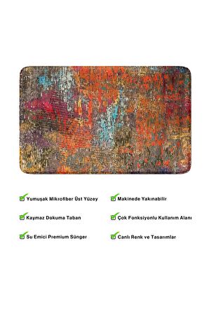 Monnhein 2'li Takım Banyo Paspası, Kaymaz Taban, Makinede Yıkanabilir, Banyo Halısı