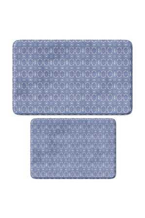 Monnhein 2'li Takım Banyo Paspası, Kaymaz Taban, Makinede Yıkanabilir, Banyo Halısı