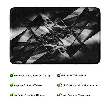 Monnhein  Mikrofiber Banyo Paspası, Kaymaz Taban, Makinede Yıkanabilir, Banyo Halısı